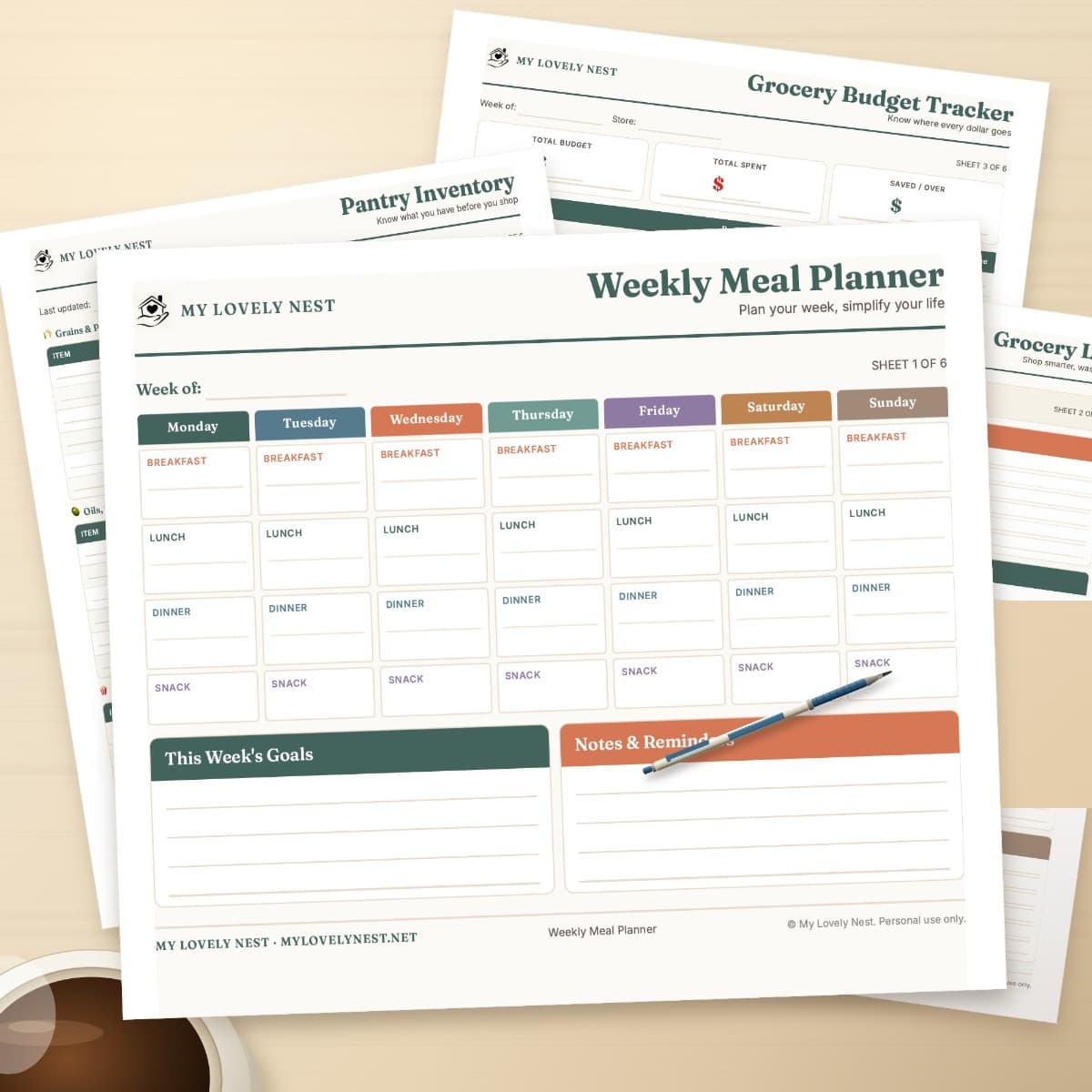 Weekly Meal Planner Bundle